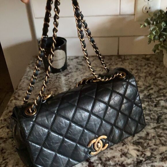 Pre-Loved condition Chanel purse double chain gold - Picture 4 of 14